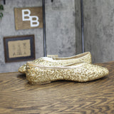 A New Day Womens Sammie Shoes Sequin Ballet Flats 94685489 Gold Yellow 9M