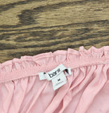 Bar III Womens Woven Satin Smocked Off-the-Shoulder Top Cupid Blush Pink S