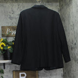 Requirements Wool Button Closure Long Sleeved Collared Jacket Coat Black 16