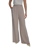 Donna Karan Wide Leg Pinstripe Suit Trousers Cobblestone Brown / Cream 8