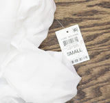 JM Collection Womens ie Sleeve Shirt Top White S