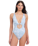Sanctuary In The Meadow V-Wire One Piece Swimsuit SAIT25296 Multi Blue L