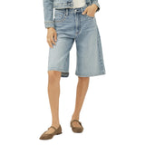 Silver Jeans Co. Be Easy High Rise Long Denim Shorts Jorts Vista Blue 31