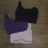 Rhonda Shear 3-pack Invisible Body Bra with Removable Pads Black Purple Multi XL