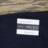 Rafaella Womens Plus Size Curvy Fit Bootcut Pants with Pockets Navy Blue 18W