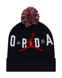 Jordan Big Boys Pom Beanie Hat 9A0869A Black One Size