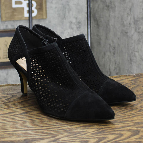 Bella Vita Womens Suede Tiana Pump Heeled Shoes TIANA Black 10WW