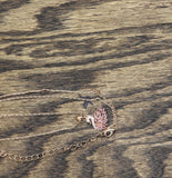 Marquise Cut Crystal Pendant Necklace Rose Gold / Pink 17.5" + 3.5"