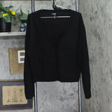 Aqua Womens Button Up Sweater Cashmere V-Neck Cardigan V10337 Black L