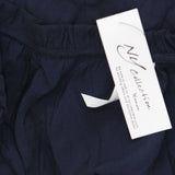 Ny Collection Womens Plus Size Short Sleeve Slubbed Midi Dress Navy Blue 3X