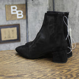 A New Day Womens Celaena Boots Mesh Sheer Mid Calf 94568457 Black 7.5M