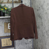 A New Day Womens Signature Crepe Fitted Blazer Jacket 94643774 Brown S