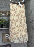 Ny Collection Womens Chiffon Maxi Skirt MCCK0239D Yellow / White L