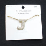 Sugarfix By Baublebar Chain Initial "J" Statement Necklace Gold / Clear 19"
