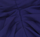 Xscape Petite Scuba Crepe V Neck Ruffled Puff Sleeve Dress Gown Marine Blue 14P
