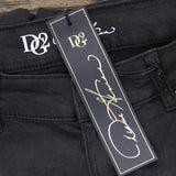 DG2 Womens Leopard Print Embellished Straight Leg Jeans Black Animal 14