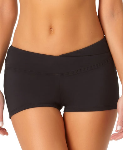 Anne Cole Womens Twist-Front Shorty Bikini Bottom MYMB35301 Black XS