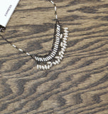 Express Beaded Mini Tassel Fringe Choker Necklace Gunmetal White 16'' + 4"