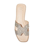 A New Day Womens Nina Rhinestone Flat Sandals 88870734 Silver Gray 12M