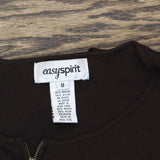 Easy Spirit Womens Vintage Y2K Full Zip Knit Sweater Brown M