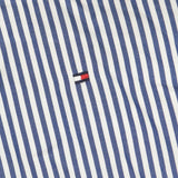 Tommy Hilfiger Mens New York Fit Cotton Dress Shirt Blue / White Stripe XXL