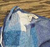 Calvin Klein Jeans Womens Printed Halter Top Blue Multi L