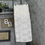 Wild Fable Womens Mid-Rise Sequin Lace Midi Skirt Champagne Off White XS