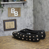 A New Day Womens Pull On Studded Flats Black / Silver 6.5M