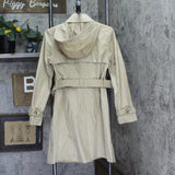 Cole Haan Signature Womens Belted Trench Coat Khaki Brown XS