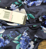 City Studios Womens Printed Off-the-Shoulder Midi Dress Navy Blue 13 / 14