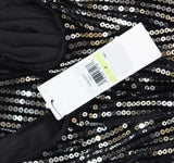 Calvin Klein Womens Embellished Sequinned Velvet Shift Dress Black / Silver 4