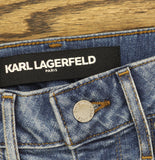 Karl Lagerfeld Paris Womens Floral Motif Cropped Jeans L5TK2265 Coastal Blue 6