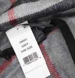 V. Fraas Womens Solid Border Plaid Rounded Edge Wrap Ruana Shawl Gray Multi
