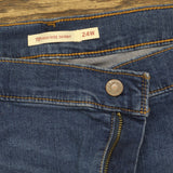 Levis Womens Plus Size 721 High Rise Skinny Jeans Straight Through Blue 24W