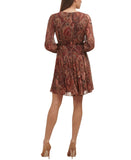 Tommy Hilfiger Balloon-Sleeve Fit & Flare Dress Black / Cinnamon Paisley 10
