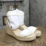 Alfani Womens Cohjo Faux Leather Wedge Sandals 10014839400 White Smooth 10M