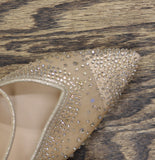 A New Day Womens Sonia Heels Rhinestone Slip On 94567875 Beige Brown 5.5M