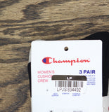 Champion Womens Varsity Striped 3pack Cushion Crew Socks Pink Multi 4-10