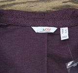 Denim & Co. Womens Knit Jacquard Blazer Jacket A703373 Deep Wine Purple L