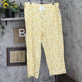 State Of Day Womens Printed Poplin Pajama Pants 100180264MS Cornsilk Yellow 2XL