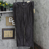 NYDJ Size Marilyn Coated High Rise Straight Leg Jeans Cordovan Purple Brown 18W