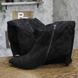 A New Day Womens Faux Suede Justice Mid Calf Heeled Boots Black 9M-WC