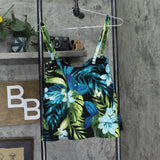 Coco Reef Contours Clarity Bandeau Tankini Top Midnight Plumeria Black Multi 32C