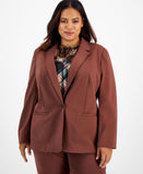 Bar III Womens Plus Size Notched-Collar One-Button Jacket 10849563