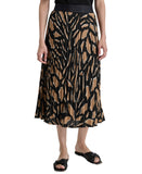 DKNY Womens Pull-On Printed Midi Skirt P43GVOKI Abstract Geo Truffle XL
