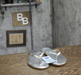 Shade & Shore Womens Cali Thong Flip Flop Sandals Metallic Silver Gray 7M