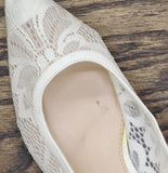 A New Day Womens Milan Slingback Lace Slip On Kitten Heels Cream Off White 7M