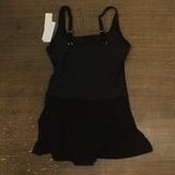 Beyond Control Womens Grommet-Detail Square-Neck Swim Dress Black 6