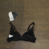 Lauren Ralph Lauren Womens Logo Wirefree T-Shirt Bra 4L0069 Black 34A