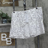 Vera Bradley Cotton Pajama Set Button-up Shirt and Shorts Java Lace Gray 2XL